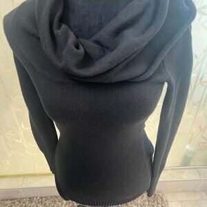 New Black Sweater with Side Accent Zipper